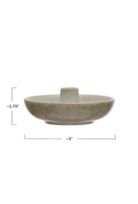 Creative Co-Op Stoneware Olive Dish Toothpick Holder