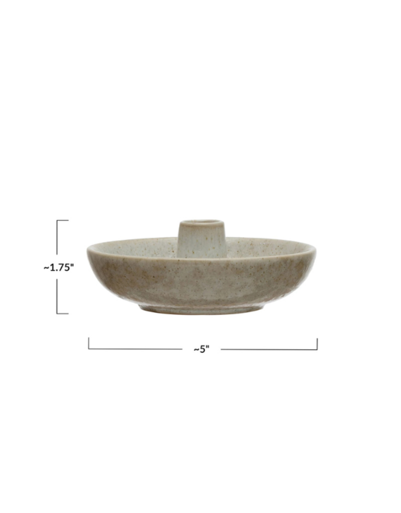 Creative Co-Op Stoneware Olive Dish Toothpick Holder