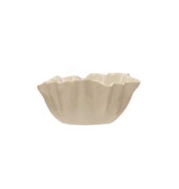 Creative Co-Op Stoneware Fluted Bowl 4"