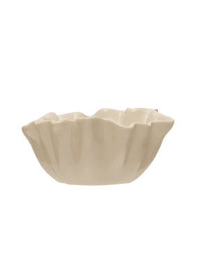 Creative Co-Op Stoneware Fluted Bowl 4"
