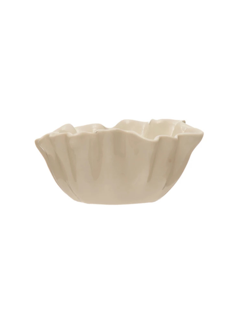 Creative Co-Op Stoneware Fluted Bowl 4"