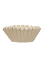 Creative Co-Op Stoneware Fluted Bowl White 6"