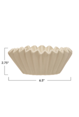 Creative Co-Op Stoneware Fluted Bowl White 6"