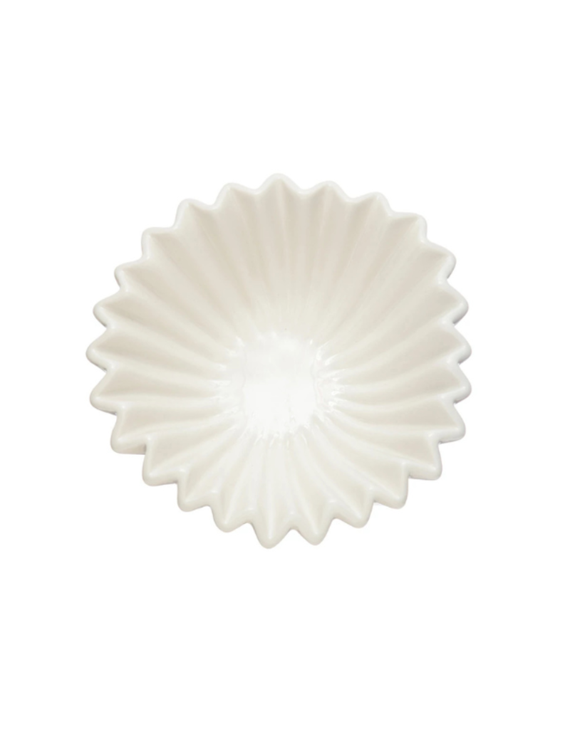 Creative Co-Op Stoneware Fluted Bowl White 6"