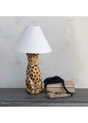 Creative Co-Op Ceramic Cheetah Table Lamp