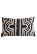 Creative Co-Op Cotton Slub Black and Ivory Pillow 14x24