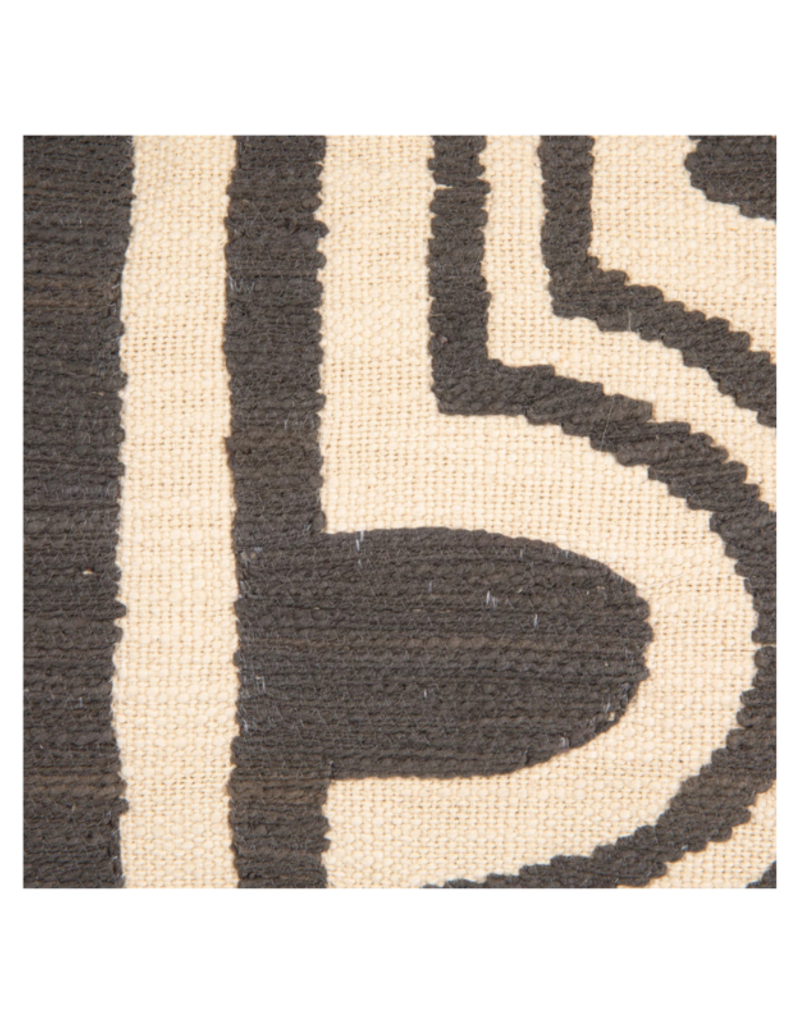 Creative Co-Op Cotton Slub Black and Ivory Pillow 14x24