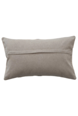 Creative Co-Op Cotton Slub Black and Ivory Pillow 14x24