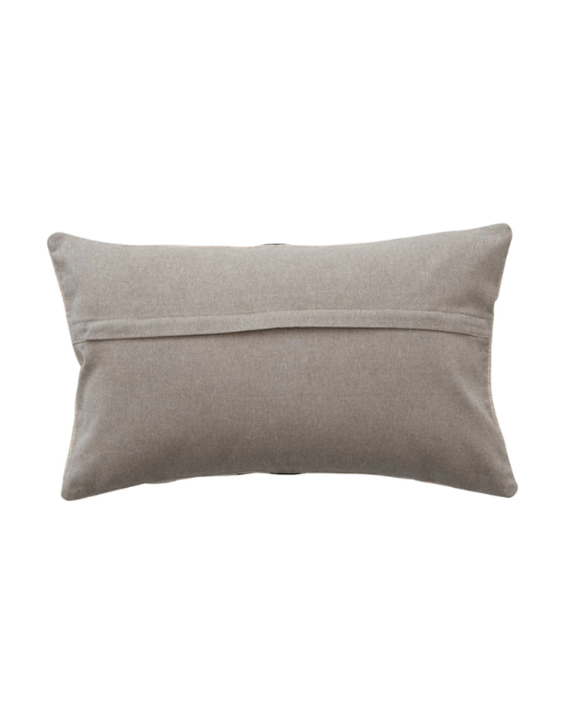 Creative Co-Op Cotton Slub Black and Ivory Pillow 14x24