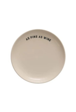 Creative Co-Op Wine Saying Stoneware Plate "As Fine As Wine"