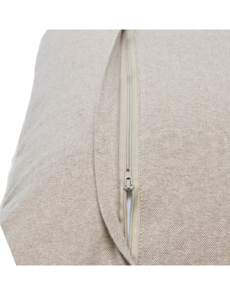 Creative Co-Op Cotton Embroidered Pillow with Fringe 24x16