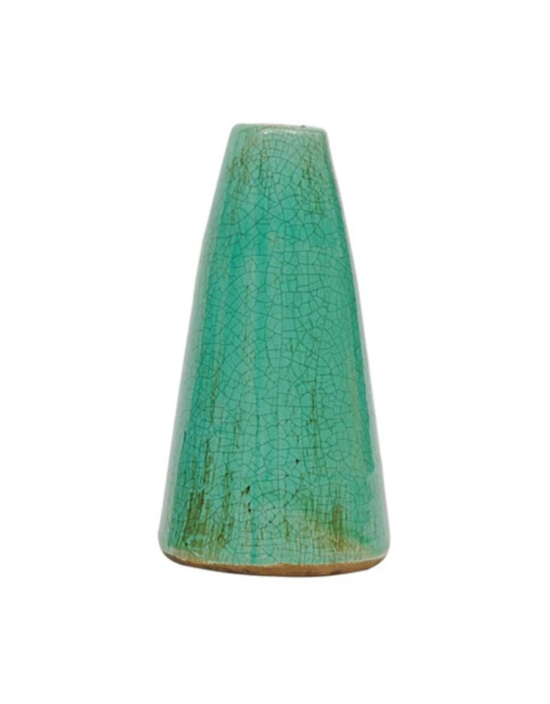Creative Co-Op Crackled Terracotta Vase L Sea Green