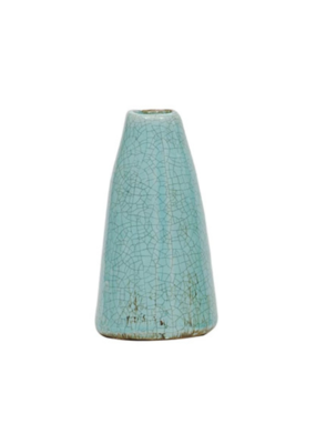 Creative Co-Op Crackled Terracotta Vase M Light Blue