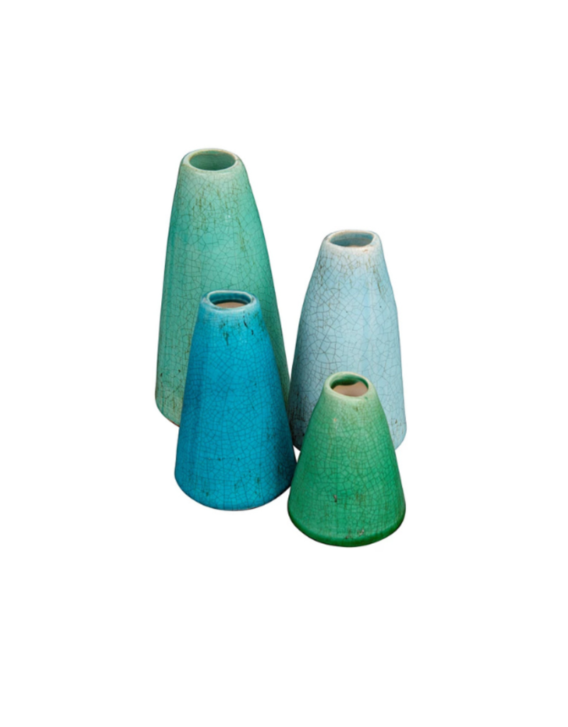 Creative Co-Op Crackled Terracotta Vase S Teal