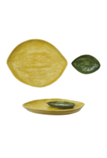 Creative Co-Op Lemon Platter with Leaf Dish