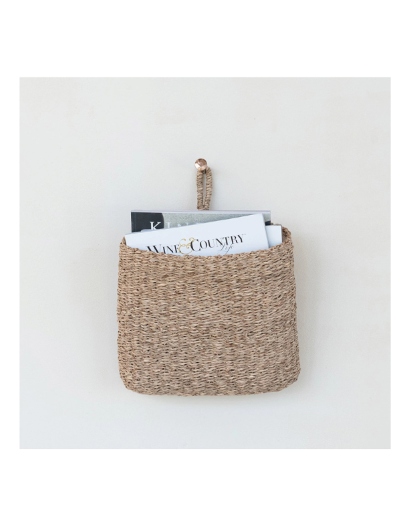 Creative Co-Op Seagrass Lined Wall Basket