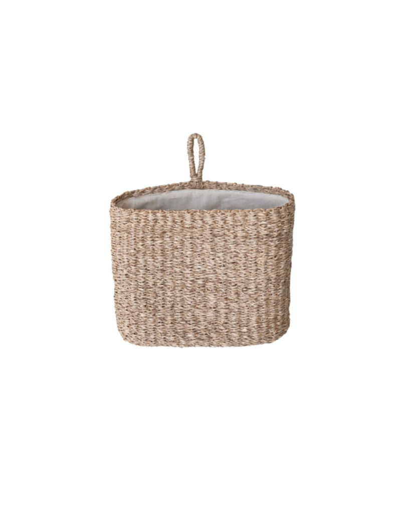 Creative Co-Op Seagrass Lined Wall Basket
