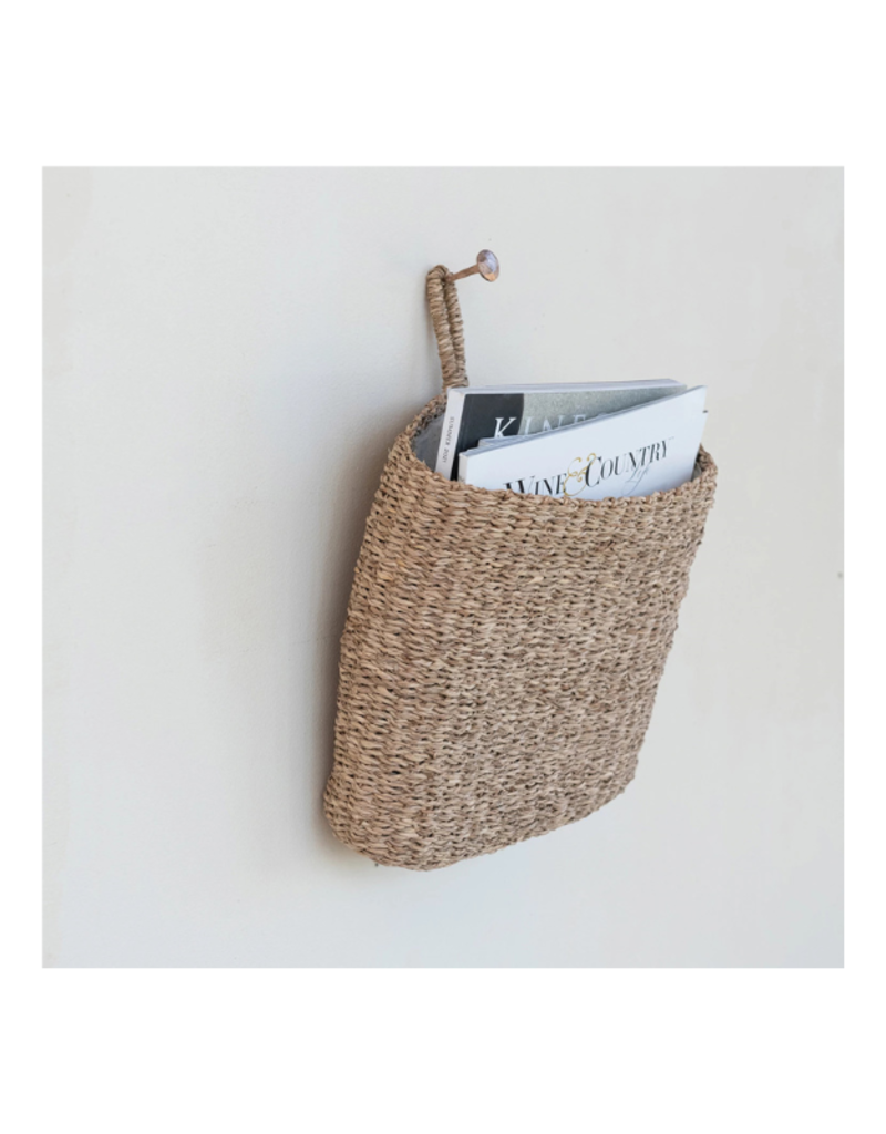 Creative Co-Op Seagrass Lined Wall Basket