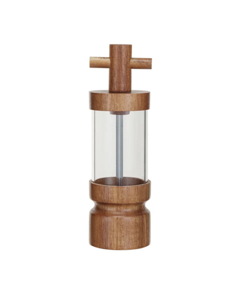 Creative Co-Op Acacia Wooden Salt or Pepper Mill
