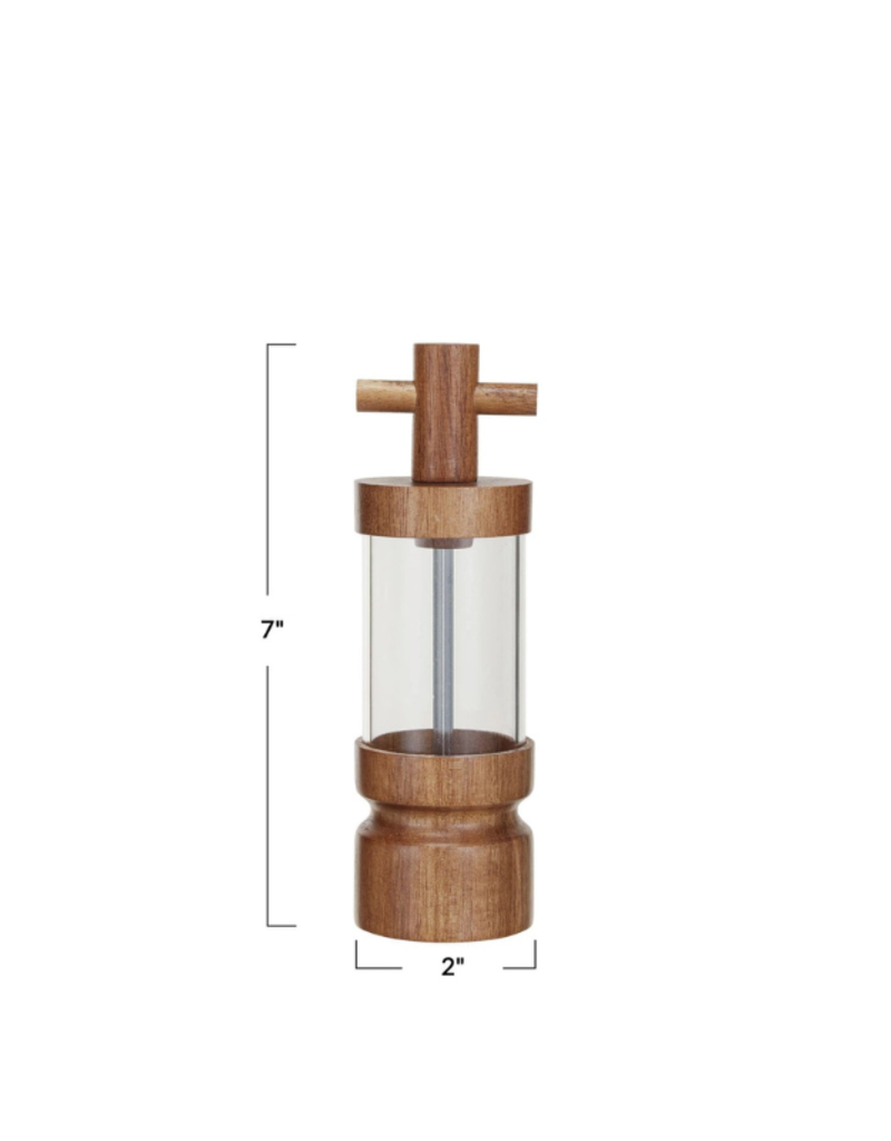 Creative Co-Op Acacia Wooden Salt or Pepper Mill