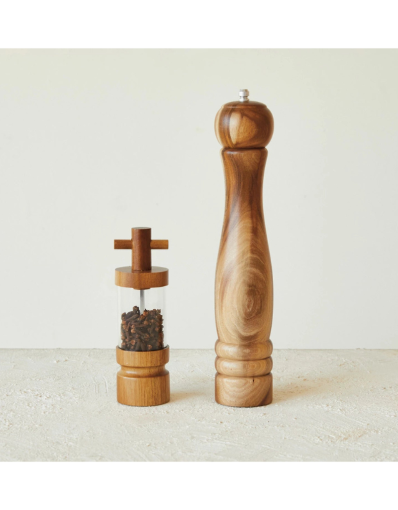 Creative Co-Op Acacia Wooden Salt or Pepper Mill
