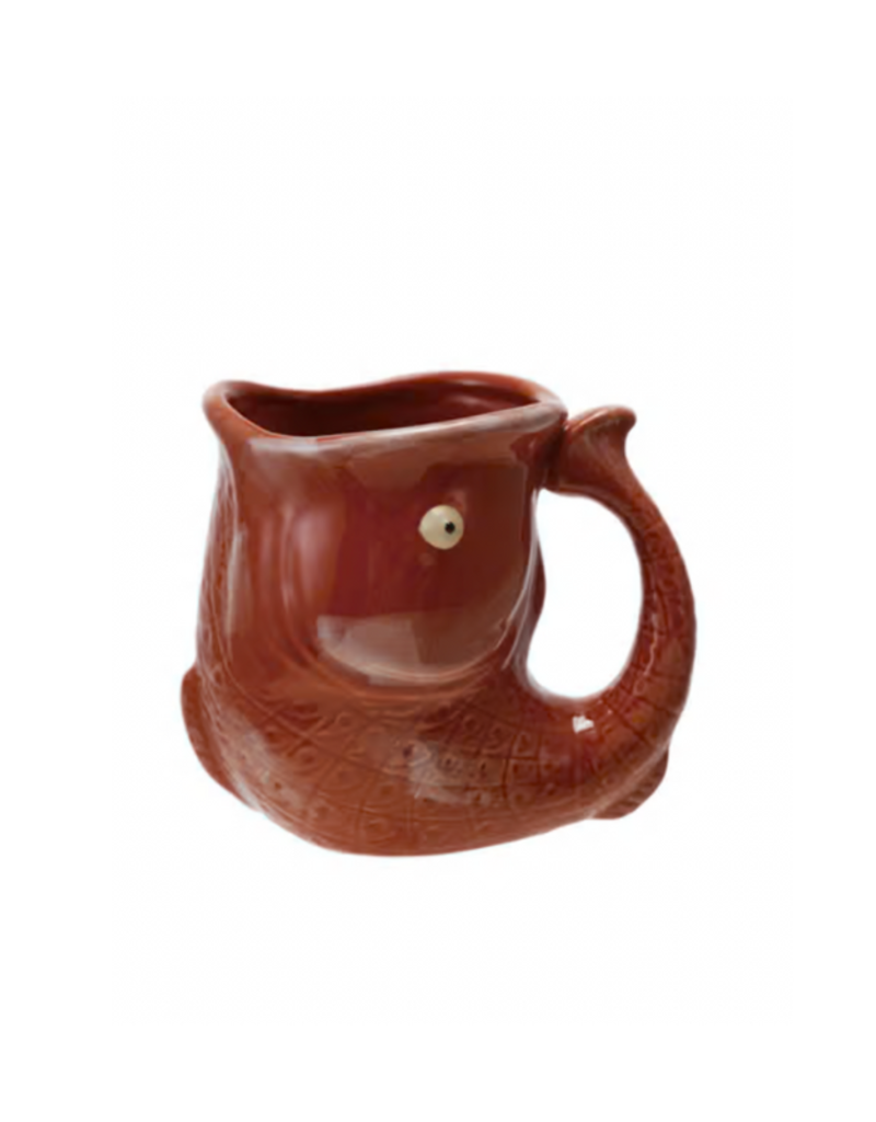 Creative Co-Op 10oz Stoneware Fish Shaped Mug