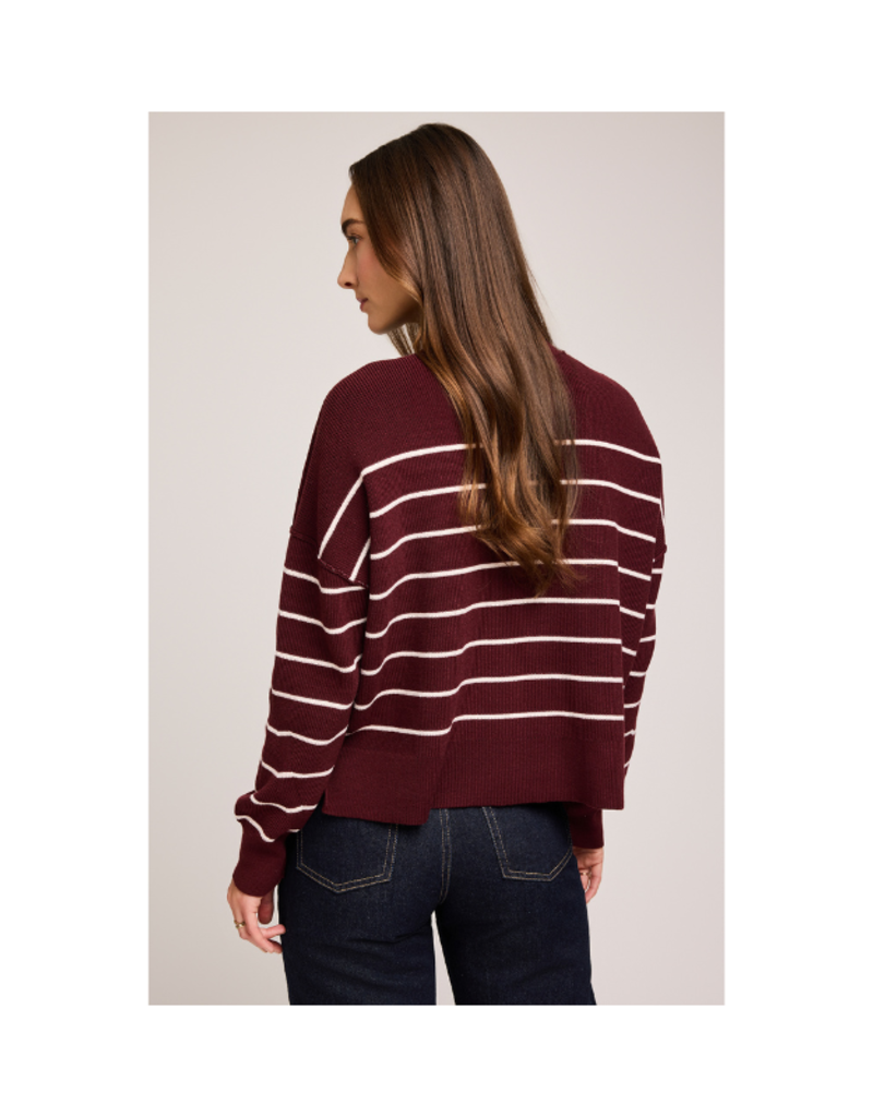 Gentle Fawn Echo Sweater in Merlot Stripe by Gentle Fawn