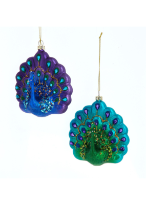 Glass Peacock Ornament Assorted