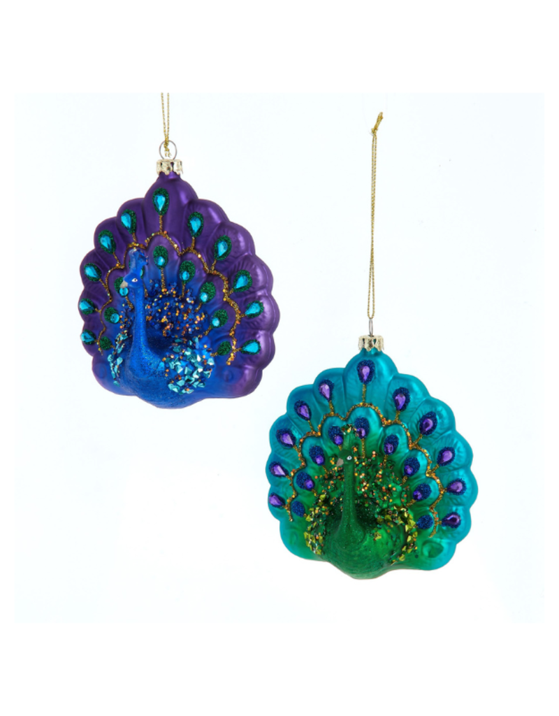 Glass Peacock Ornament Assorted