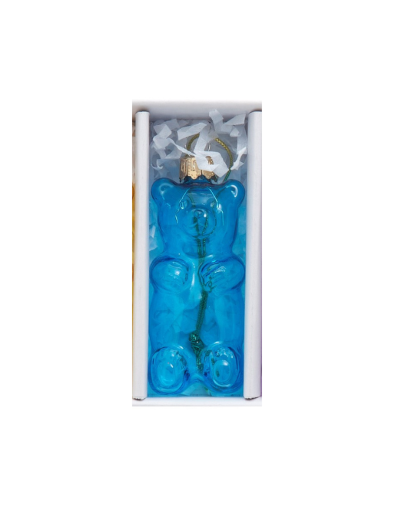 Glass Gummy Bear Ornament Blue