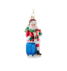 Noble Gems Santa With Suitcase Ornament