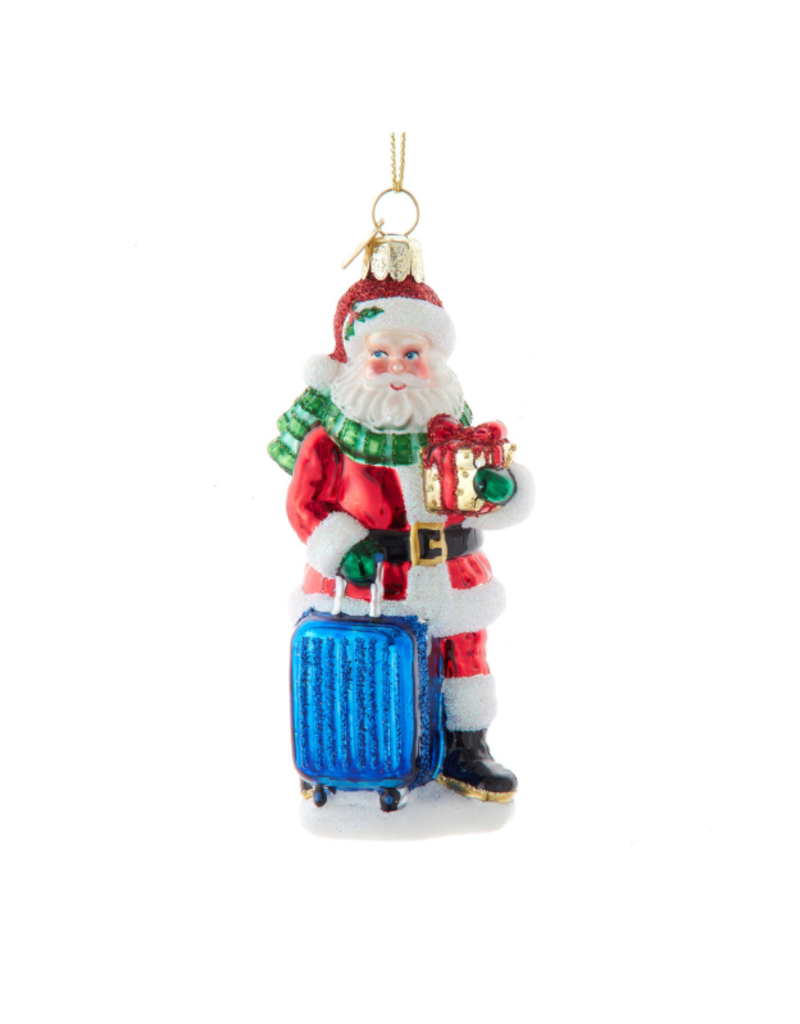 Noble Gems Santa With Suitcase Ornament