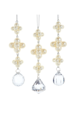 Pearl Dangle With Clear Stones Ornament Assorted