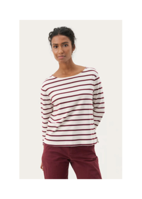 Part Two Nela Longsleeve in Tawny Port Stripe by Part Two