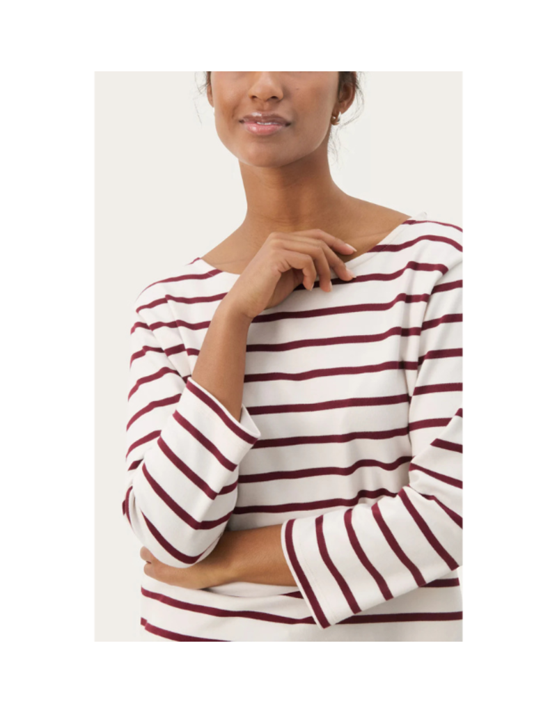 Part Two Nela Longsleeve in Tawny Port Stripe by Part Two