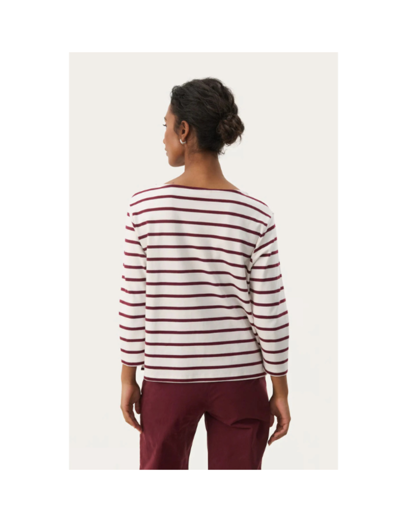 Part Two Nela Longsleeve in Tawny Port Stripe by Part Two