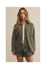 Z Supply All Day Knit Denim Jacket in Hunter Green by Z Supply