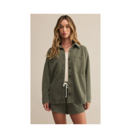 Z Supply All Day Knit Denim Jacket in Hunter Green by Z Supply
