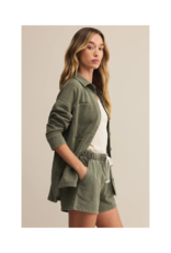 Z Supply All Day Knit Denim Jacket in Hunter Green by Z Supply