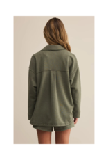 Z Supply All Day Knit Denim Jacket in Hunter Green by Z Supply
