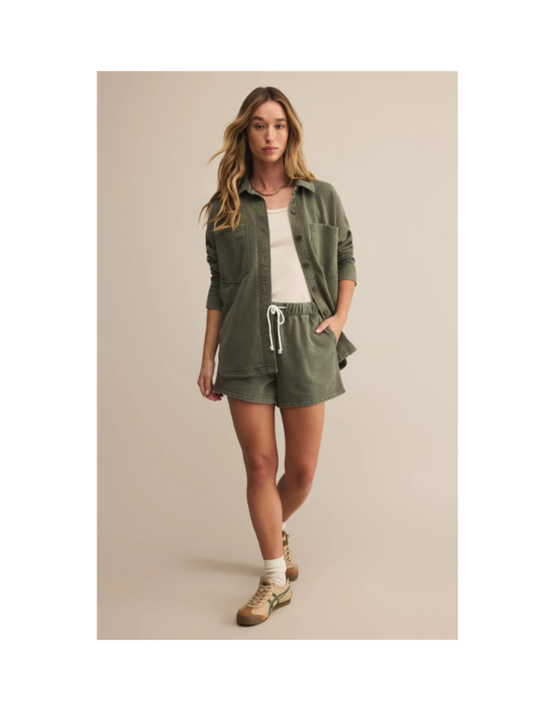 Z Supply All Day Knit Denim Jacket in Hunter Green by Z Supply