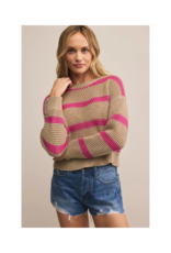 Z Supply Broadbench Striped Sweater in Biscuit by Z Supply