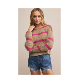 Z Supply Broadbench Striped Sweater in Biscuit by Z Supply