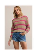 Z Supply Broadbench Striped Sweater in Biscuit by Z Supply