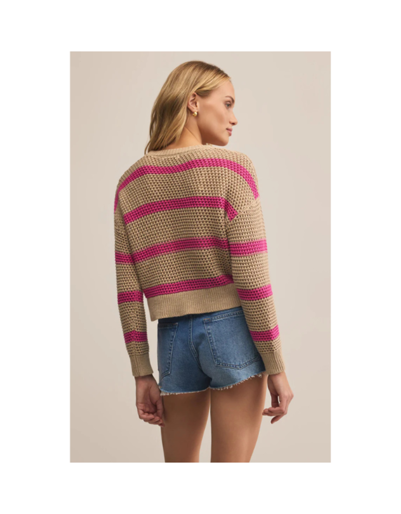 Z Supply Broadbench Striped Sweater in Biscuit by Z Supply