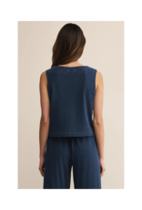 Z Supply Solace Jersey Denim Top in Indigo by Z Supply