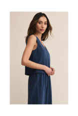Z Supply Solace Jersey Denim Top in Indigo by Z Supply