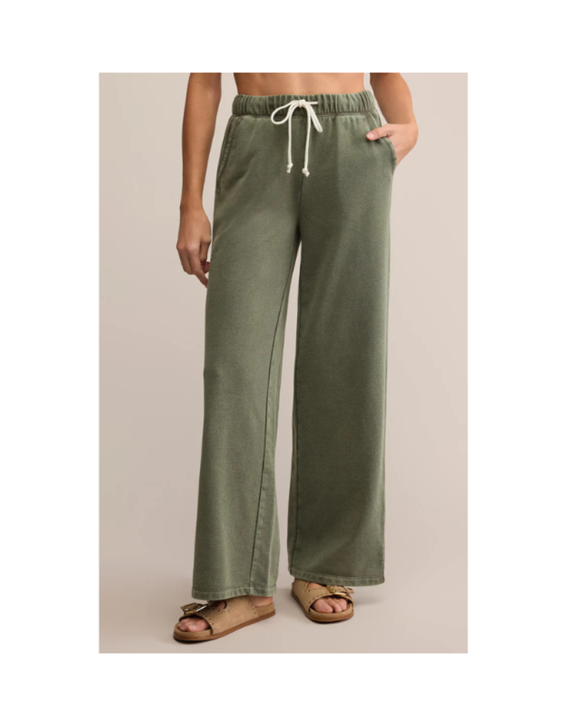 Z Supply Hunter Knit Denim Pant in Hunter Green by Z Supply