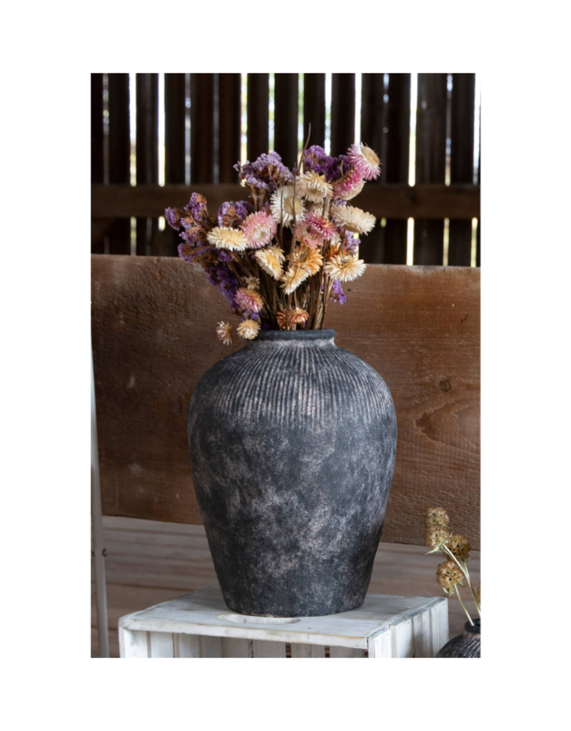 Bacon Basketware Ltd Large Black Terracotta Vase