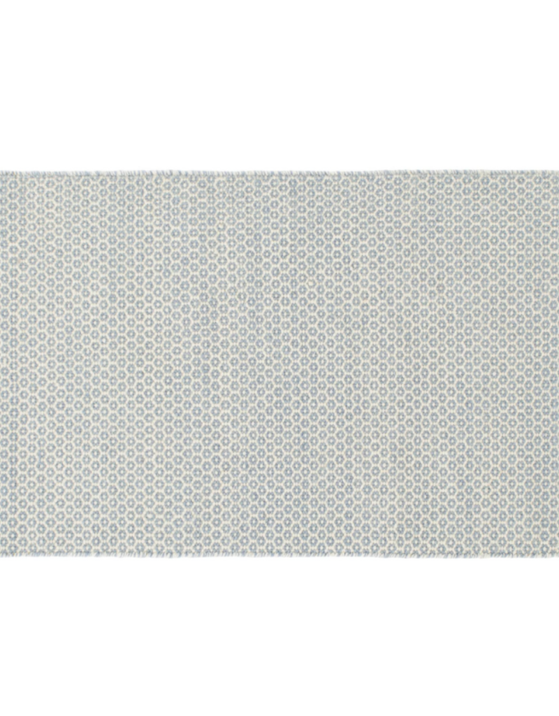 Dash & Albert Dash Handwoven Wool Honeycomb French Blue/Ivory Rug 2'6"x8'
